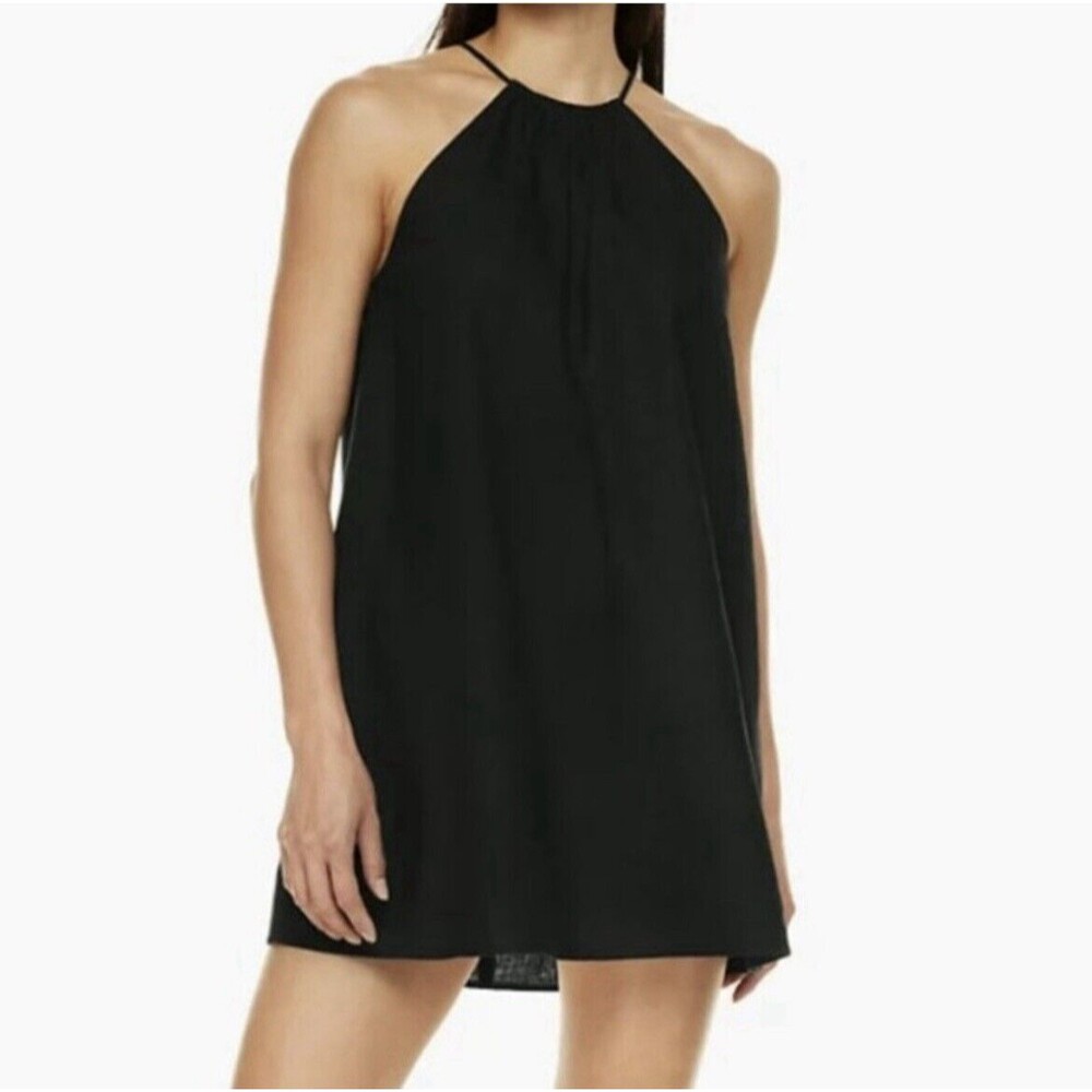 Aritzia Babaton Ban Linen Mini Dress Size XL Black